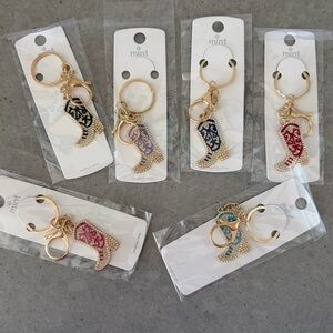 NWT set 6 Western Boot Keychain  bagcharms